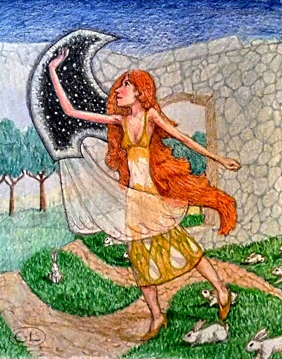 Disegno intitolato "Creation of the New…" da Edwin Loftus, Opera d'arte originale, Pastello