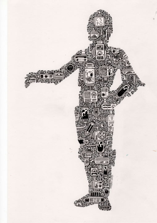 Rysunek zatytułowany „C3PO.jpg” autorstwa Patrizio Genna, Oryginalna praca, Marker