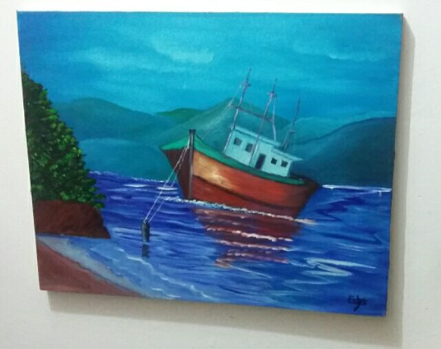 Pintura titulada "barco-2.png" por Edy Lino, Obra de arte original