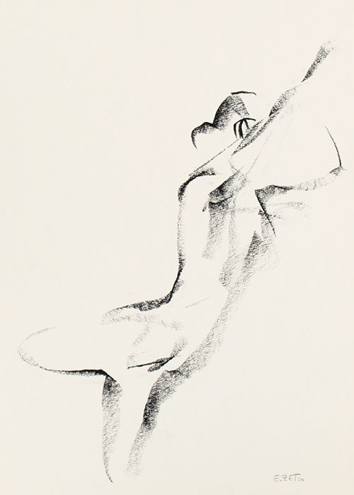 Drawing titled "Le souffle de la ba…" by Etienne Eczet, Original Artwork, Charcoal