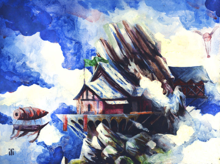 Ζωγραφική με τίτλο "Love station" από Iltay Sayyed, Αυθεντικά έργα τέχνης, Ακρυλικό