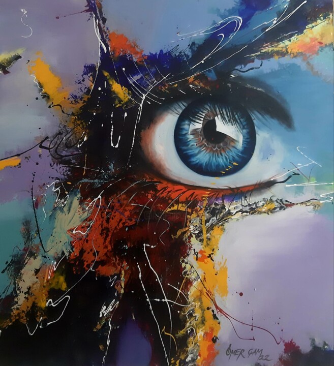 "mavi gözün gördüğü" başlıklı Tablo Ömer Çam tarafından, Orijinal sanat, Akrilik Ahşap panel üzerine monte edilmiş