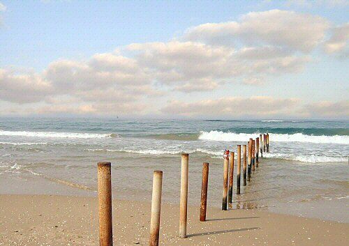 Photography titled "Fence in the sea" by Efi Keren, Original Artwork