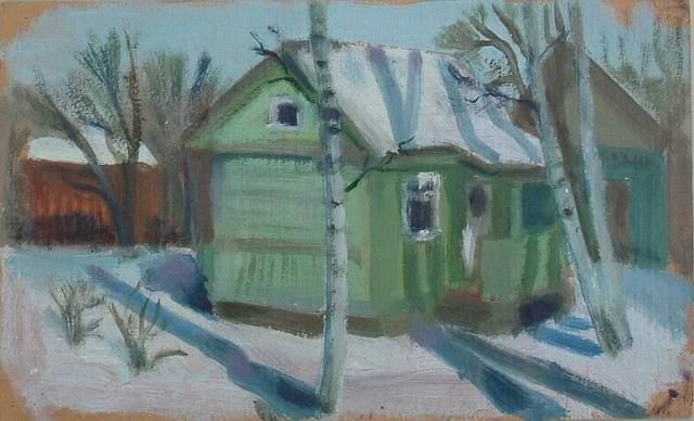 Pintura intitulada "Dacha" por Alexei Efimov, Obras de arte originais