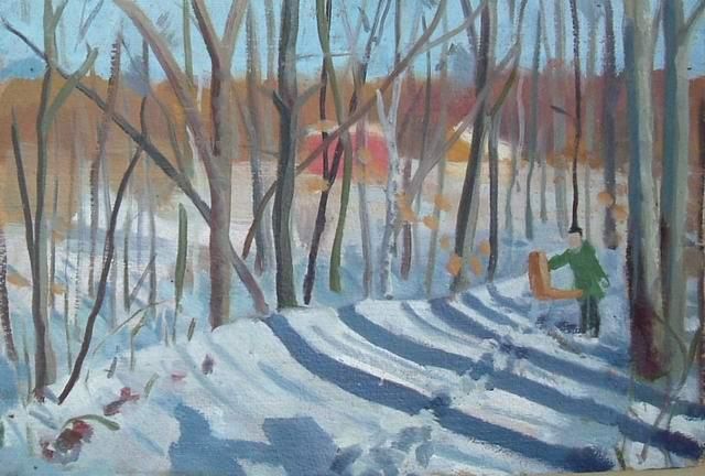 Painting titled "Winter plein air" by Alexei Efimov, Original Artwork