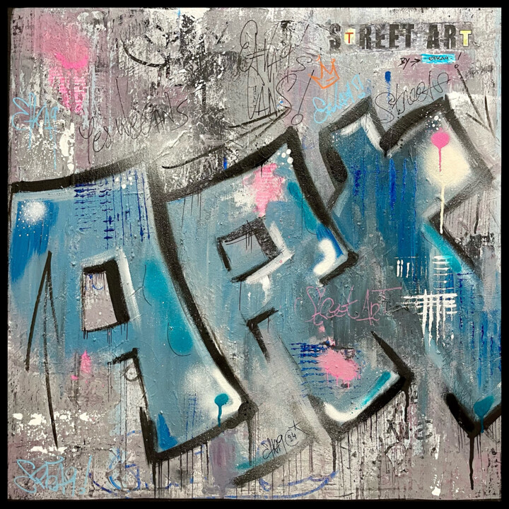 Painting titled "sTreet arT 4 by EFK…" by Efka9, Original Artwork, Acrylic Mounted on Wood Stretcher frame