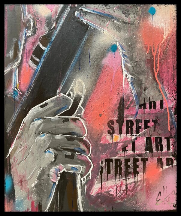 绘画 标题为“Street Art Hunter” 由Efka9, 原创艺术品, 丙烯 安装在木质担架架上