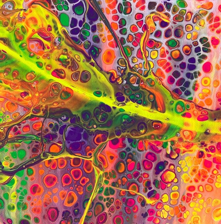 Peinture intitulée "Neon Signs I" par Efluart By Ipek, Œuvre d'art originale, Acrylique