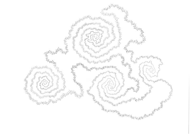Desenho intitulada "Spirals" por Efrem Favetta, Obras de arte originais, Canetac de aerossol