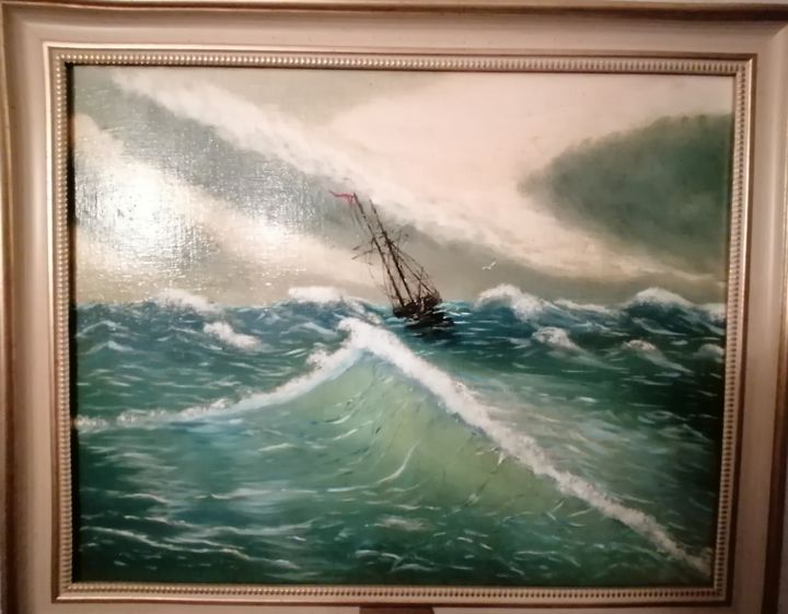 Картина под названием "Морской пейзаж" - Igor Efremov, Подлинное произведение искусства, Масло