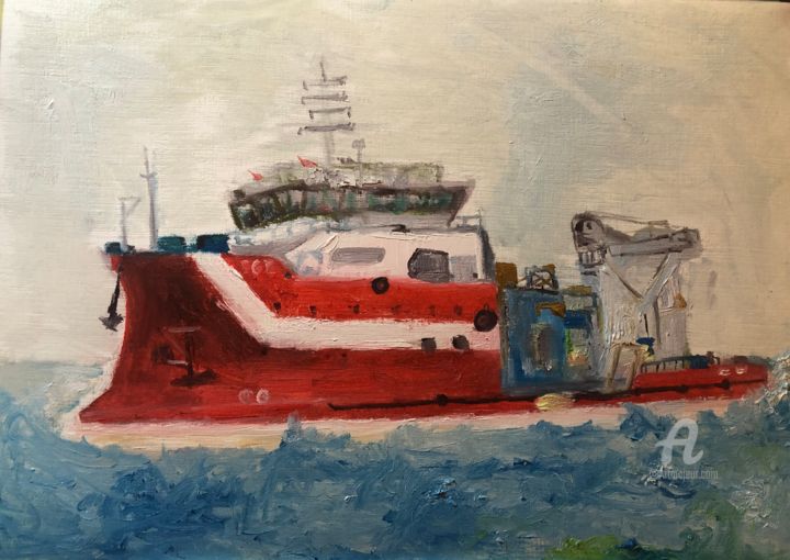 "red vessel en route" başlıklı Tablo Egecan Erçin tarafından, Orijinal sanat, Akrilik