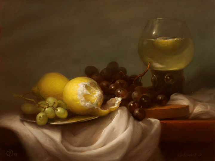 Peinture intitulée "Lemons" par Dmitrii Sevriukov, Œuvre d'art originale, Huile