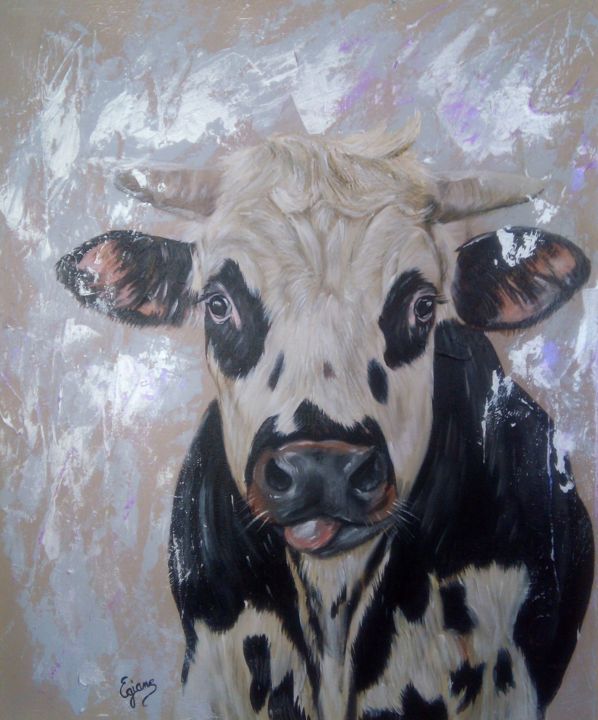 Painting titled "Série les vaches" by Egiane, Original Artwork, Acrylic