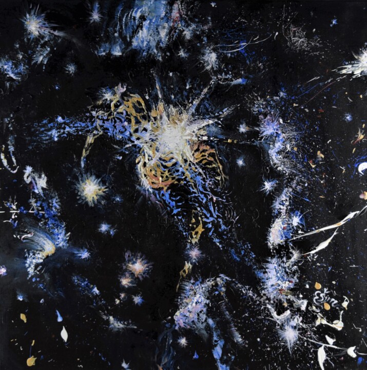 Painting titled ""Universe" acrylic…" by Egle Simenaite Vlachaki, Original Artwork, Acrylic