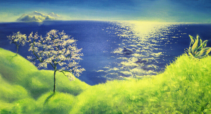 Painting titled "Paradise" by Egle Simenaite Vlachaki, Original Artwork, Oil