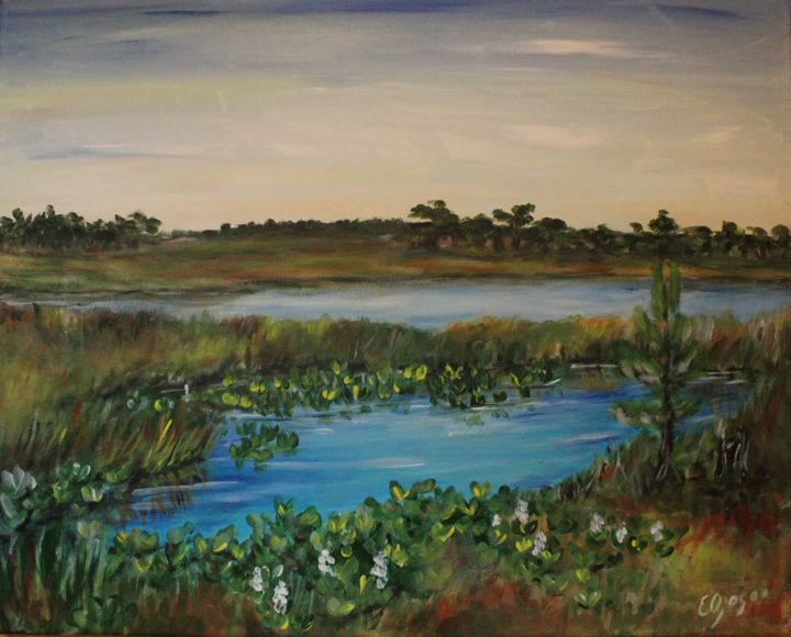 Peinture intitulée "Bog" par Egle Ojasoo, Œuvre d'art originale, Acrylique