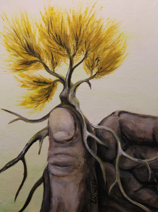 Painting titled "Little life" by Egle Ojasoo, Original Art, Acrylic