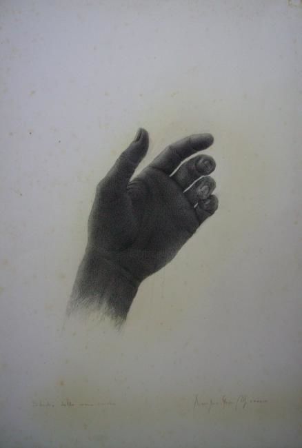 Disegno intitolato "la mano" da Massimo Gozzi, Opera d'arte originale