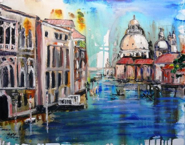 Pintura titulada "Venise" por Emc Eguimendia, Obra de arte original