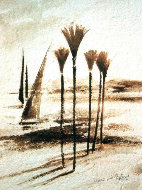 Malarstwo zatytułowany „palm” autorstwa Ehab Lotfi, Oryginalna praca, Olej