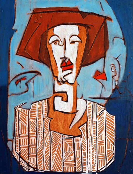 Peinture intitulée "The Guardian" par Eiad Oraby, Œuvre d'art originale, Huile