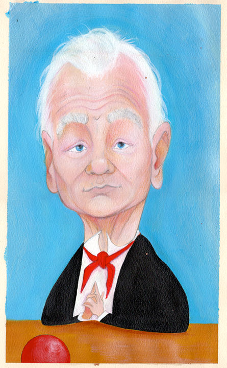 Malerei mit dem Titel "Bill Murray" von Oberlin The Artist, Original-Kunstwerk, Acryl