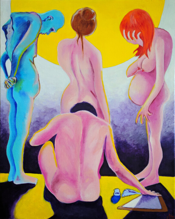Painting titled "Rebirth" by Oberlin The Artist, Original Artwork, Acrylic
