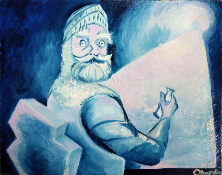 Peinture intitulée "The Old Knight" par Oberlin The Artist, Œuvre d'art originale, Huile