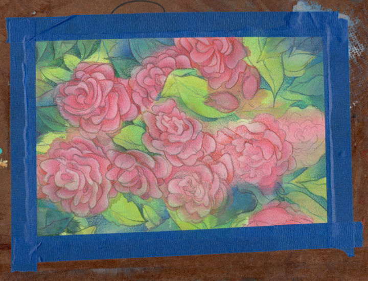 Painting titled "Flower progress 2" by Oberlin The Artist, Original Artwork, Acrylic