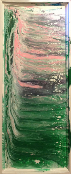 Pintura titulada "Untitled Green" por Oberlin The Artist, Obra de arte original, Acrílico