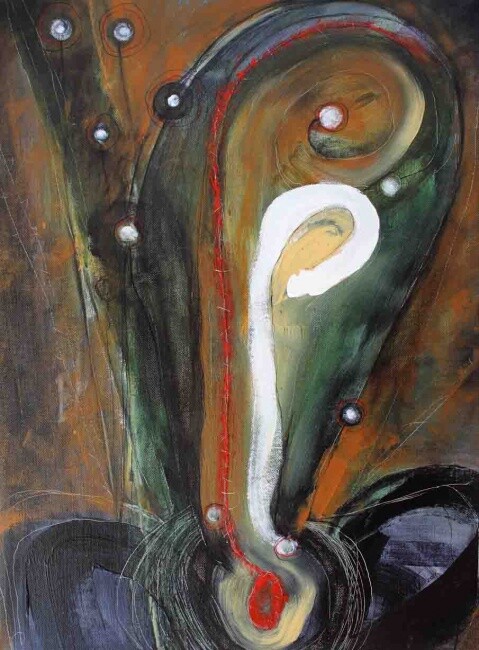 Painting titled "Germination" by Eira Arrate Hechavarría, Original Artwork, Oil