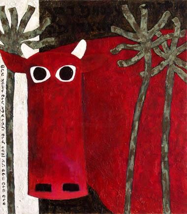 Painting titled "FAT  COW (PARAT  HA…" by Eitan Amir, Original Artwork