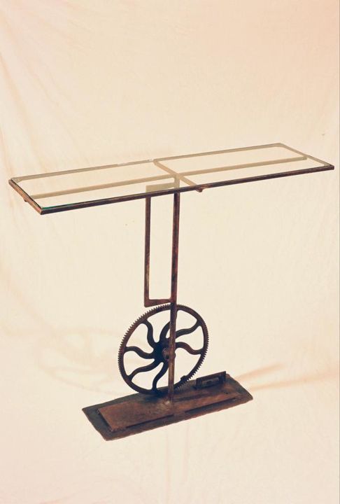 Design intitulée "Gear Table" par Erik James, Œuvre d'art originale, Meuble