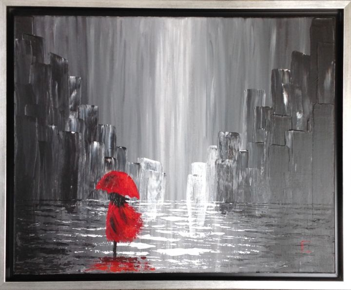 Картина под названием "Rain" - Ekaterina Kosheleva, Подлинное произведение искусства, Акрил