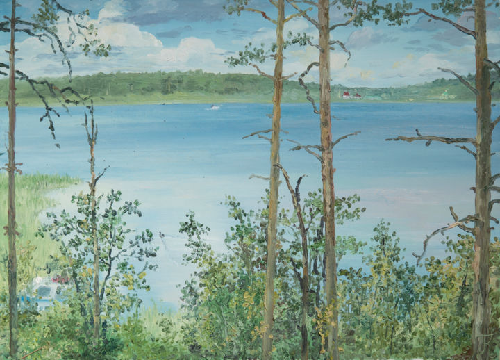 Картина под названием "озеро Селигер" - Екатерина Громова, Подлинное произведение искусства, Масло