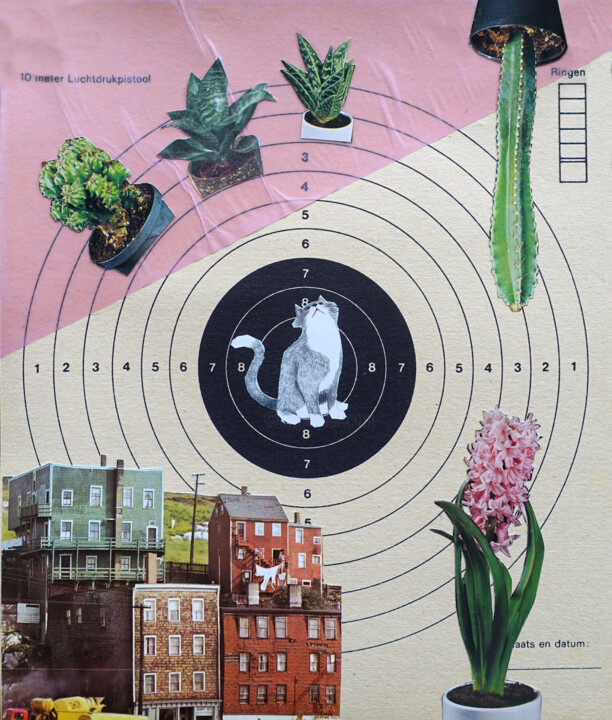 Collages titulada "Aim to Be Human #4" por Ekaterina Anikina, Obra de arte original, Collages