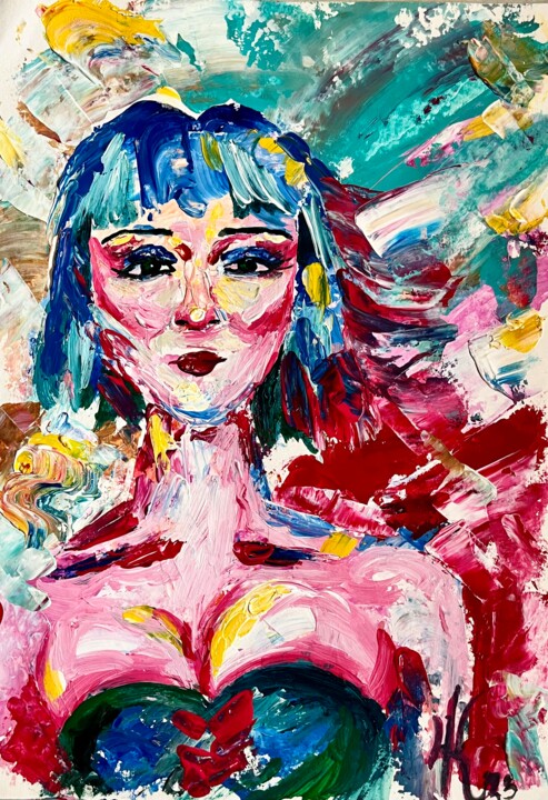 Painting titled "MASHA" by Ekaterina Chernenko, Original Artwork, Acrylic