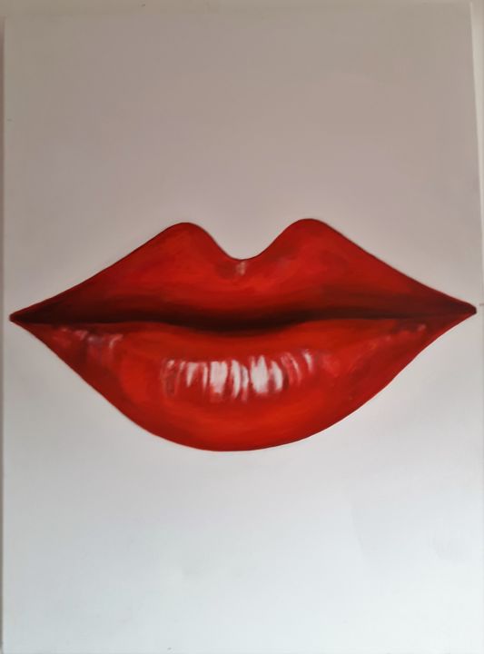 Schilderij getiteld "lips" door Ekaterina Art, Origineel Kunstwerk, Acryl