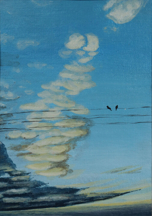 Peinture intitulée "Native sky over nat…" par Ekaterina Sergeenko, Œuvre d'art originale, Acrylique