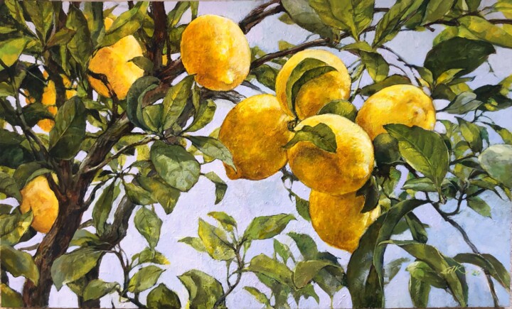 Pittura intitolato "Lemons" da Ekaterina Shenayeva, Opera d'arte originale, Acrilico