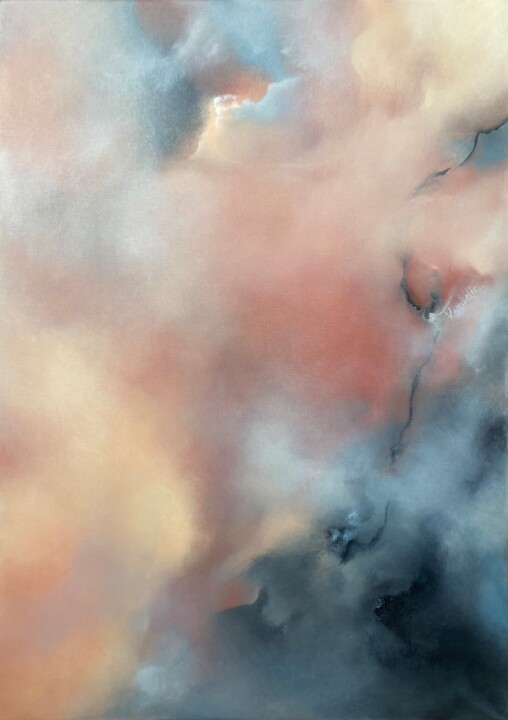 Painting titled "Pink fog ("Розовый…" by Ekaterina Sieedugina (Kordeliz), Original Artwork, Oil
