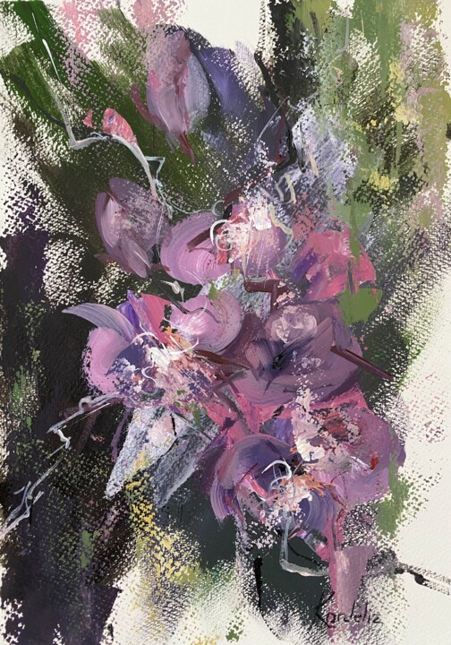 Painting titled "Orchid" by Ekaterina Sieedugina (Kordeliz), Original Artwork, Acrylic