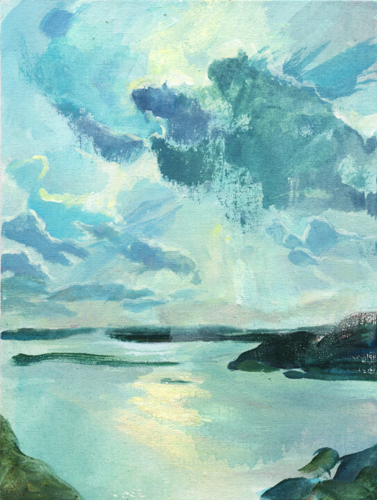 Картина под названием "Sunlight" - Ekaterina Vasilevskaya, Подлинное произведение искусства, Акрил Установлен на картон