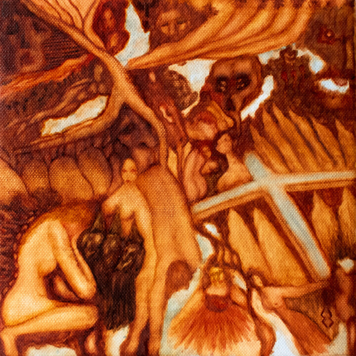 Peinture intitulée "SOULS / EPISODE 12/…" par Ekaterina Zakharova, Œuvre d'art originale, Huile Monté sur Châssis en bois