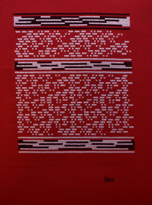 Текстильное искусство под названием "Brodème Oui III" - Ekaterina Igorevna, Подлинное произведение искусства, вышивка