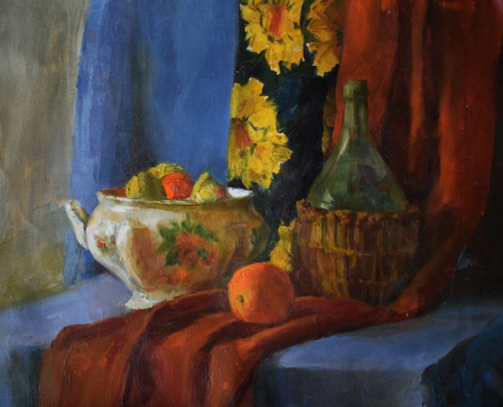 Картина под названием "Осенний натюрморт" - Екатерина Шаталова, Подлинное произведение искусства, Масло