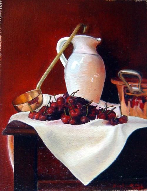 Painting titled "Natürmort - Still -…" by Ekin Akalın Kurucu, Original Artwork, Oil