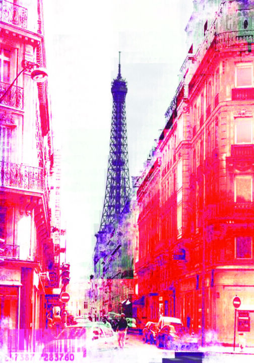 Arts numériques intitulée "Paris passy" par Eksempler, Œuvre d'art originale, Travail numérique 2D