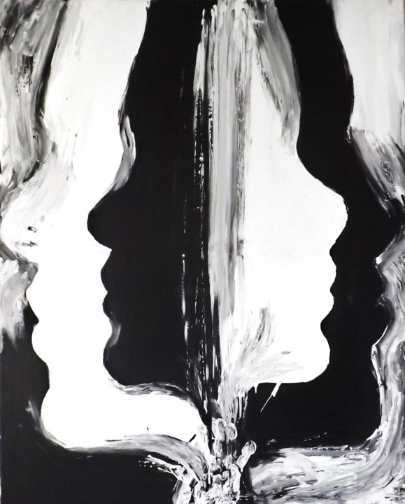 Peinture intitulée "Pour moi Qui est-il…" par El, Œuvre d'art originale, Acrylique