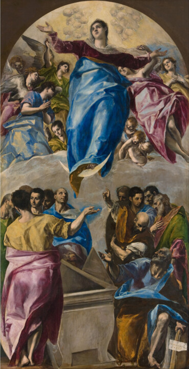Pittura intitolato "L'Assomption de la…" da El Greco, Opera d'arte originale, Olio